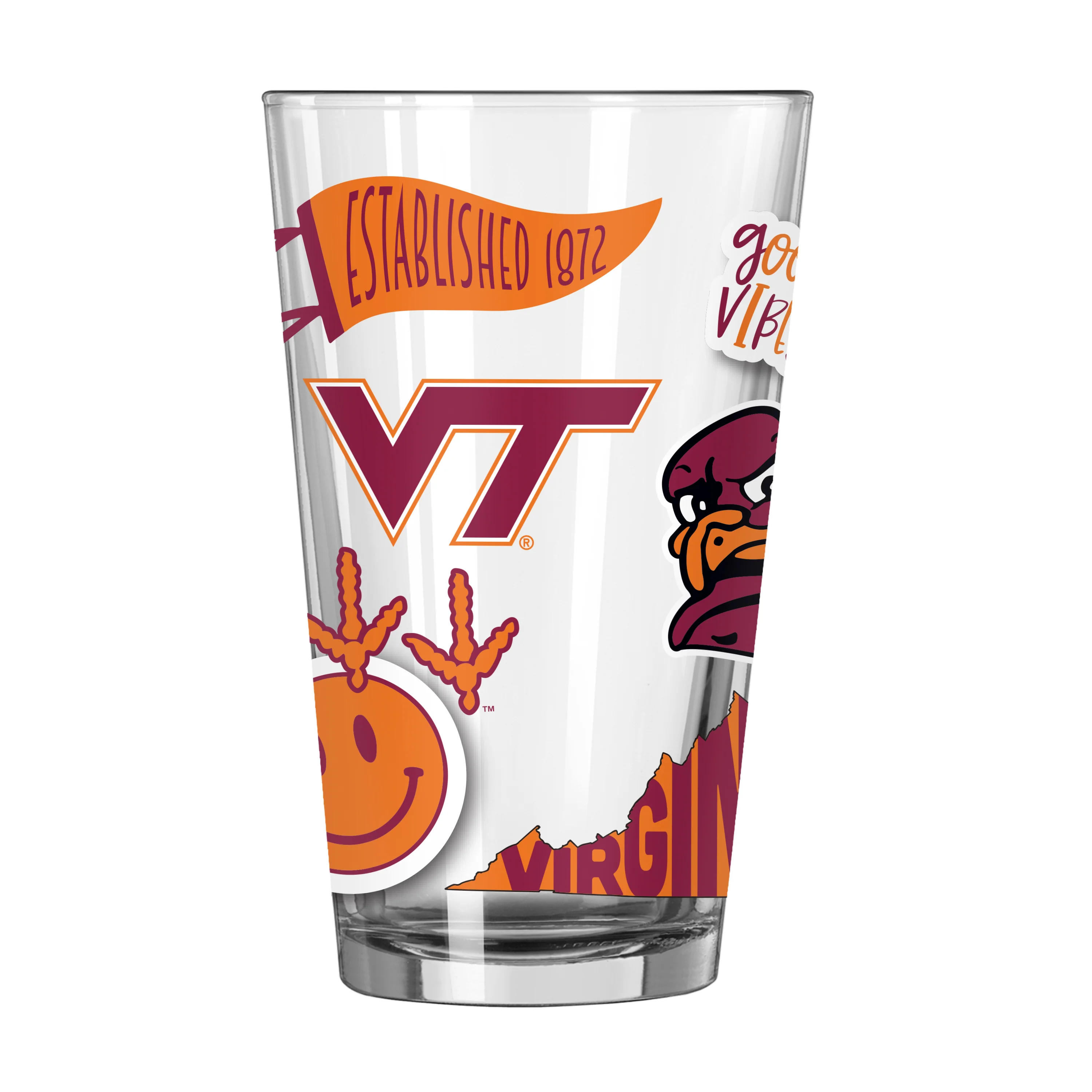 Virginia Tech 16oz Native Pint Glass - Image 2