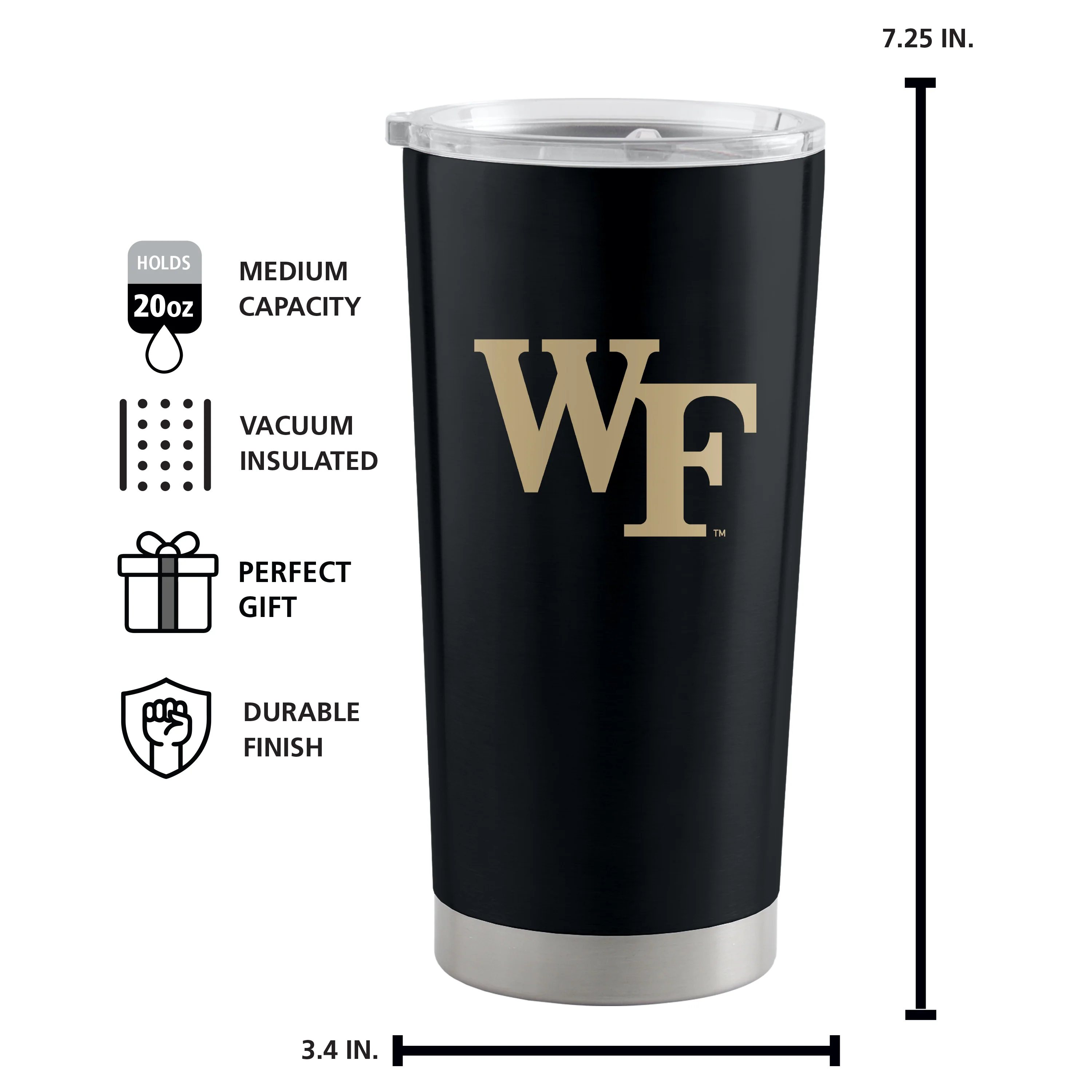 Wake Forest 20oz Gameday Stainless Tumbler - Image 3